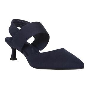 Anne Klein Women's Intime Stretch Kitten Heel Slingback Dress Pumps Navy Size 11